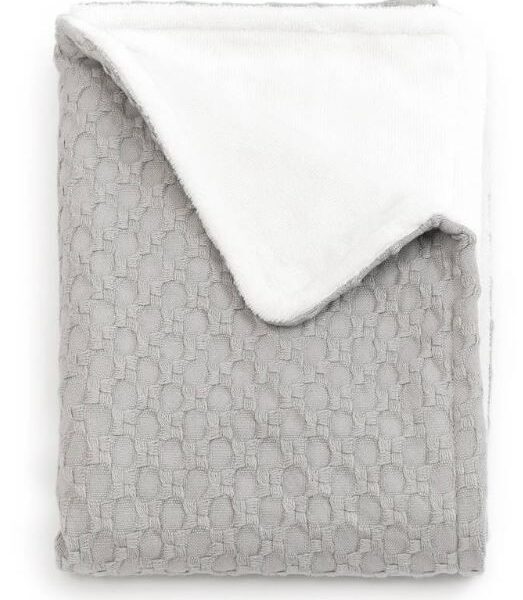 Bamboom coperta culla 100x75  honey grey bambu + peluche