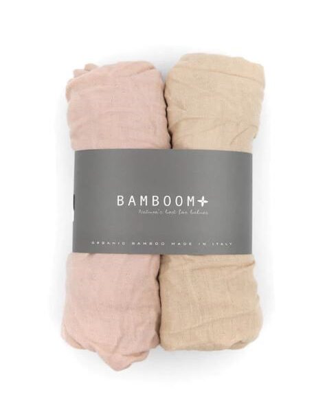 Bamboom lenzuolo con angoli muslin 2pz 80x40 soft pink