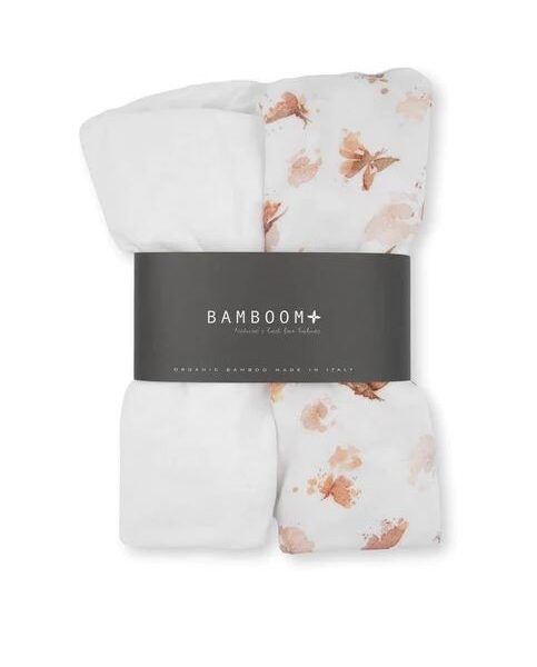 Bamboom lenzuolo di sotto white/butterfly 80x40