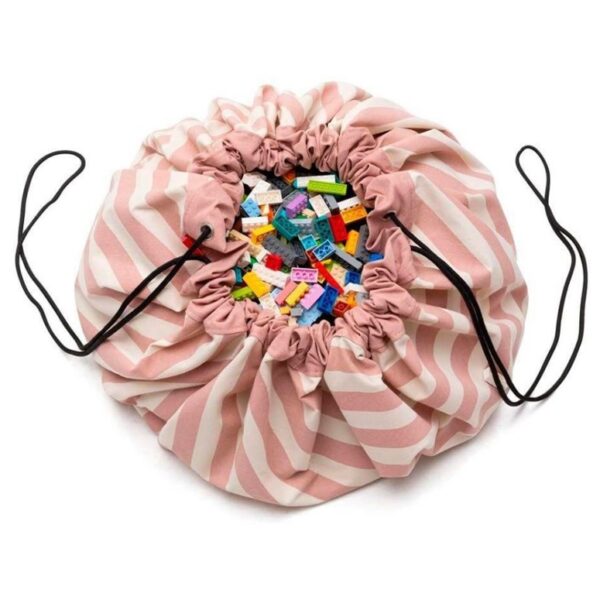 Play&go sacco portagiochi e tappeto stripes new pink