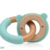 Kiokids massaggiagengive legno e silicone orso verde +3m