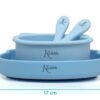 Kiokids stoviglie in silicone 4 pezzi blu