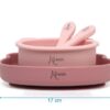 Kiokids stoviglie in silicone 4 pezzi rosa