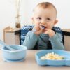 Kiokids stoviglie in silicone 4 pezzi blu