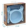 Kiokids stoviglie in silicone 4 pezzi blu
