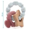 Kiokids massaggiagengive legno e silicone rosa e grigio +3m