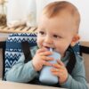 Kiokids 2 bicchieri in silicone blu con cannuccia