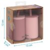 Kiokids 2 bicchieri in silicone rosa con cannuccia