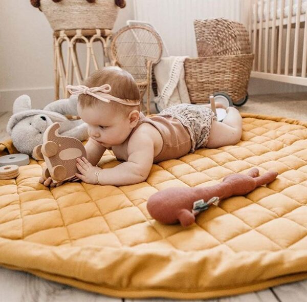Play&go sacco portagiochi tappeto organic soft mustard