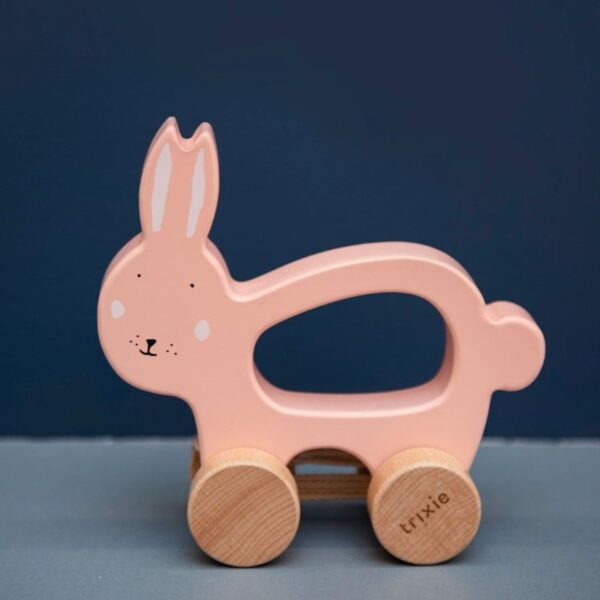 Trixie pull along toy mrs rabbit coniglio in legno