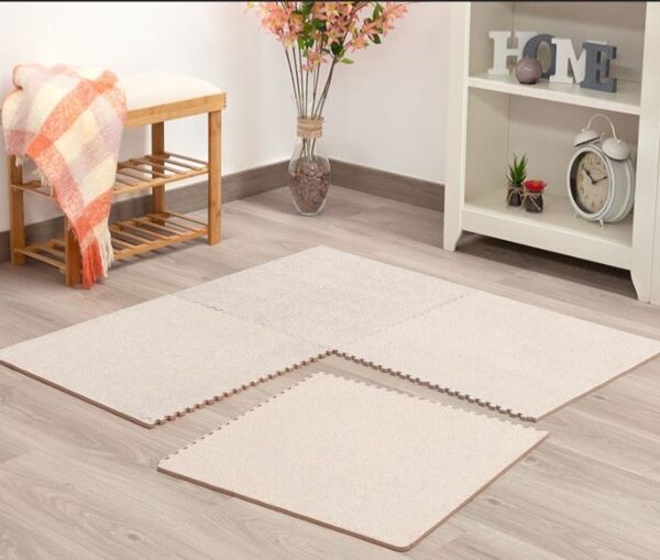 Kiokids tappeto 60x60x1cm beige 4  pezzi
