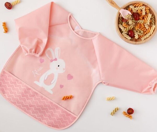 Kiokids bavaglino impermeabile coniglio rosa
