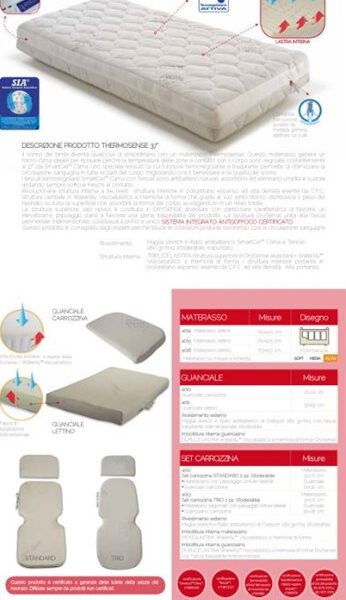 Questibimbi materasso  thermosense memory 60x120 cm h13