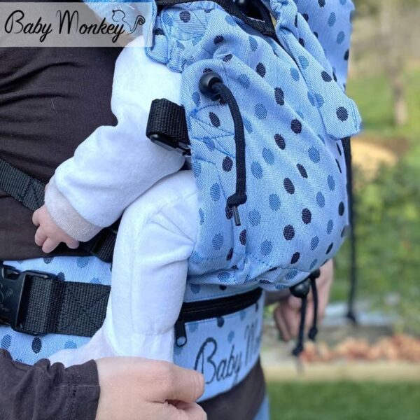 Baby monkey regolo marsupio newborn 0-24 mesi pois celeste