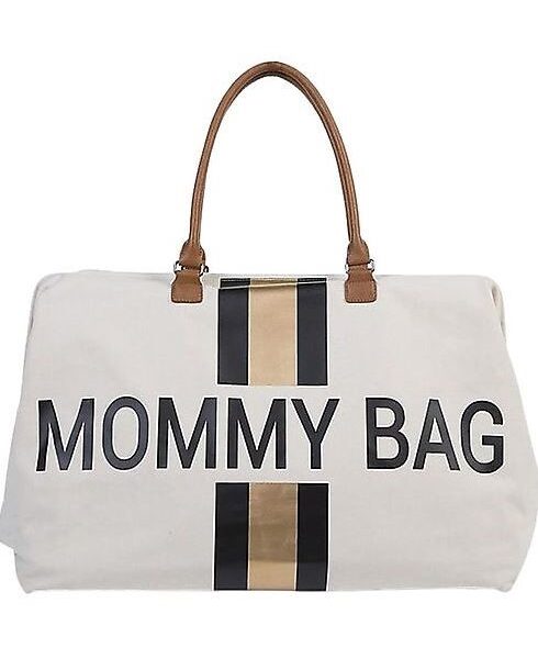 Childhome mommy bag borsa fasciatoio bianco righe nero oro