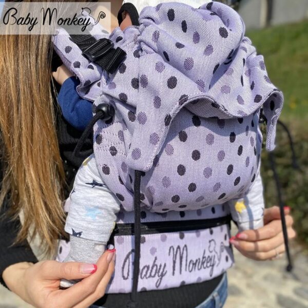 Baby monkey regolo marsupio newborn 0-24 mesi pois lilla