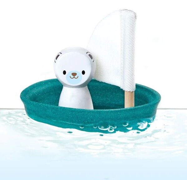 Plan toys barca a vela con orso polare 12m+
