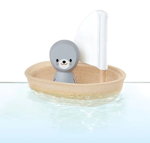 Plan toys barca a vela con foca 12m+