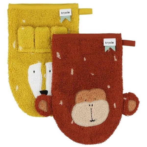 Trixie guanti da bagno 2 pz mr lion e mr monkey
