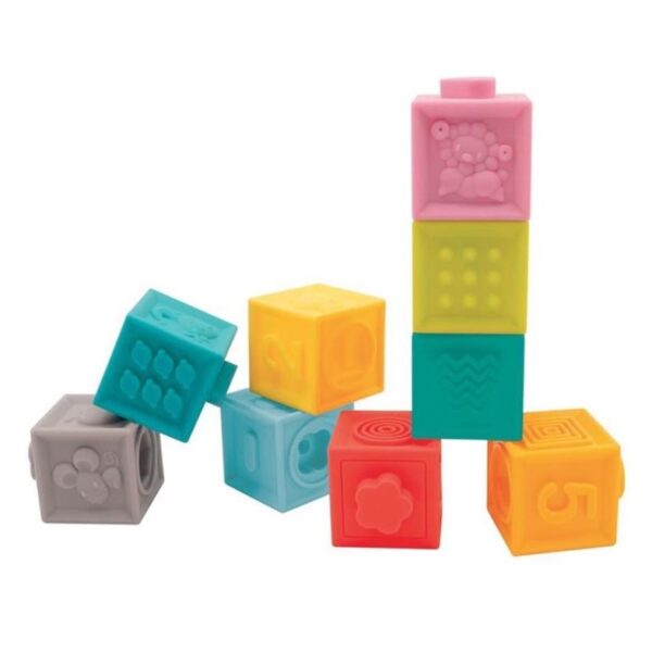 Ludi cubi in gomma morbidi impilabili 10m+