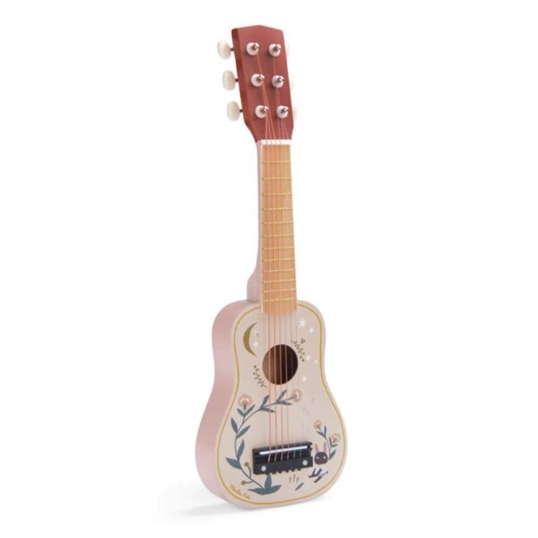 Moulin roty chitarra in legno rosa con corde vere