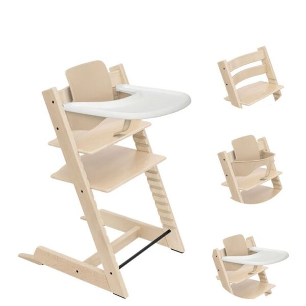 Stokke tripp trapp bundle sedia natural+tray white+baby set