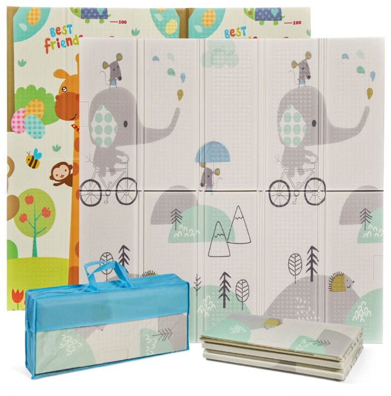 Ms tappeto da gioco 120x120x1 elefante/orso
