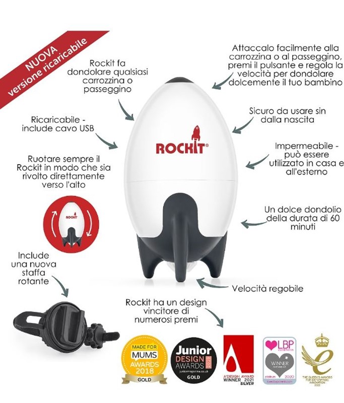 Rockit razzo dondola passeggino ricaricabile