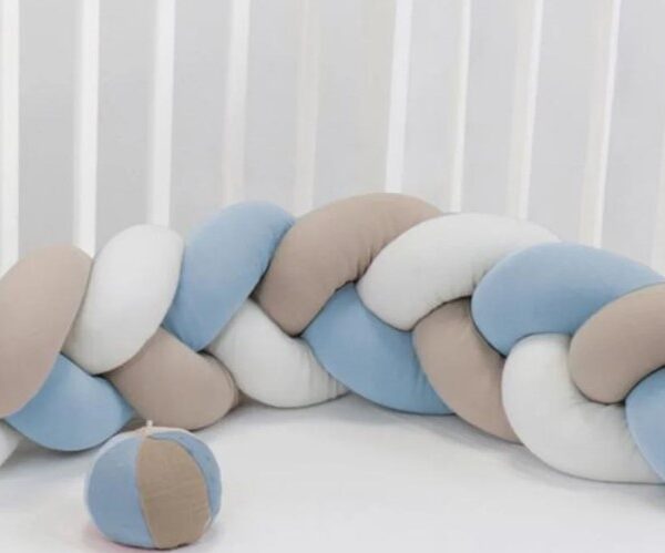 Bibo treccia paracolpi tricolore  b.co tortora azz.