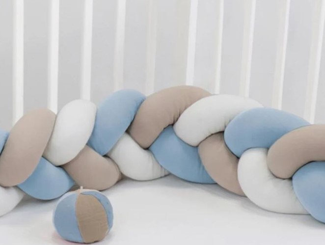 Bibo treccia paracolpi tricolore  b.co tortora azz.