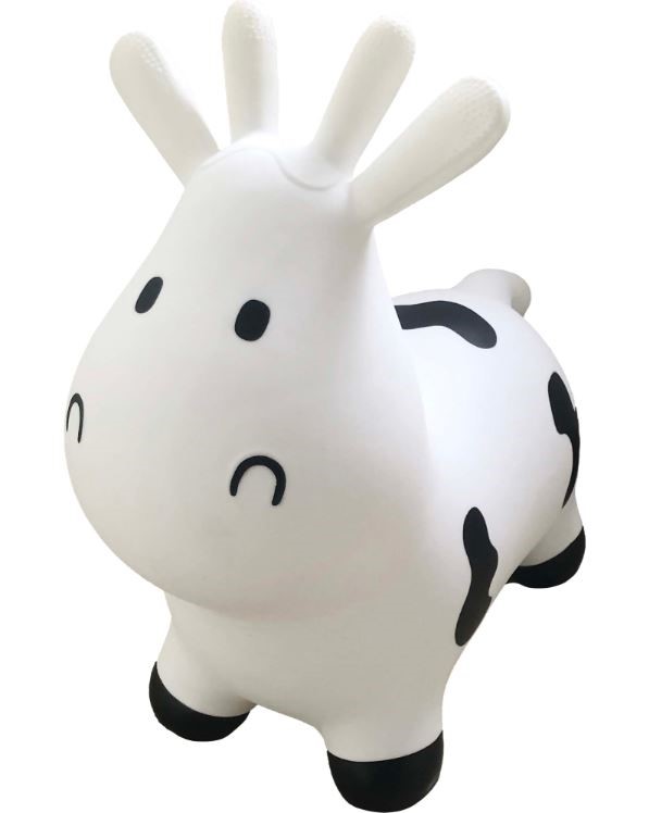Tryco skippy gioco cavalcabile mucca bianco