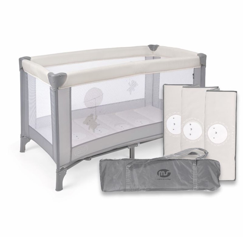 Ms lettino da viaggio basic crema/grigio