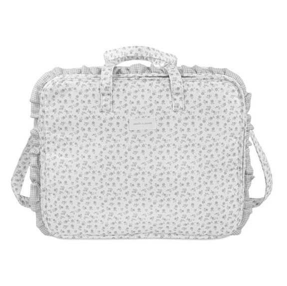 Pasito a pasito valigia little bloom flowers grey