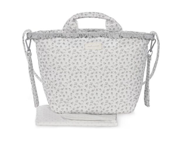 Pasito a pasito borsa cambio little bloom flowers grey