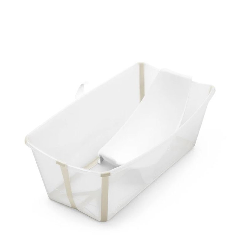Stokke flexi bath e newborn support transparent sandy beige