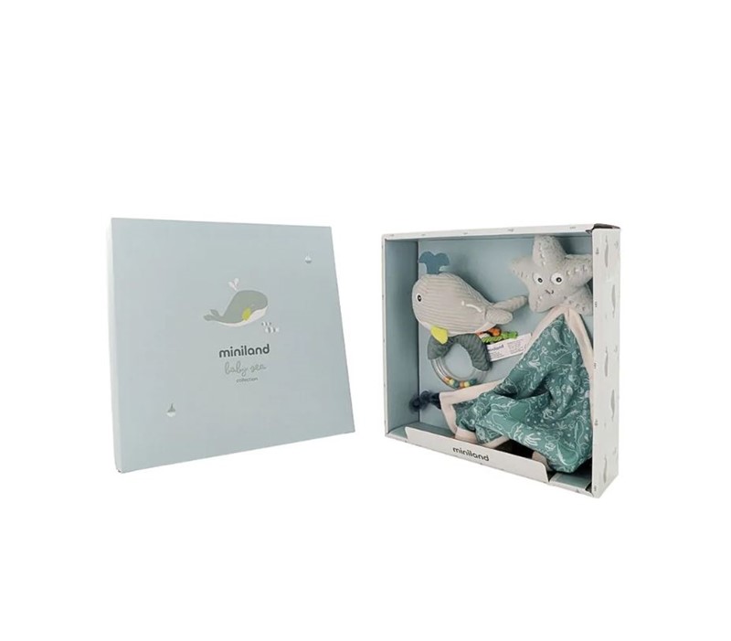 Miniland set regalo oceano doudou + sonaglino